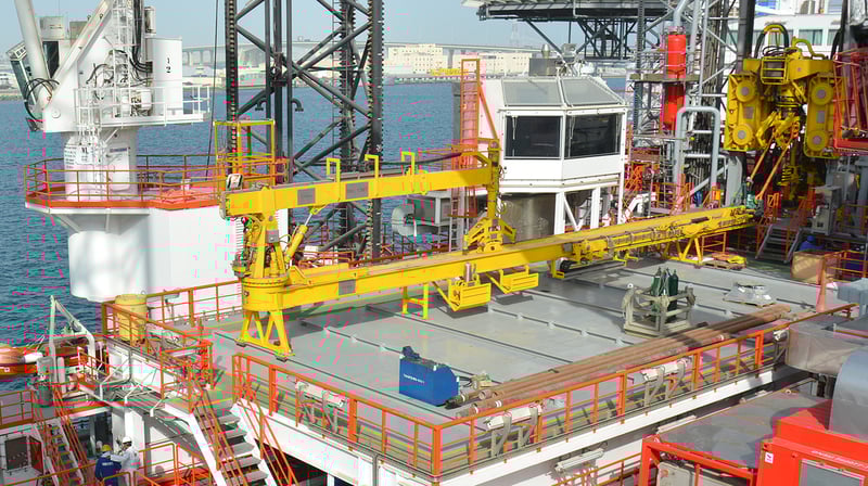 FP CombiCat® horizontal pipe handling system installed on well intervention vessel – hands-free operation from driller’s cabin.